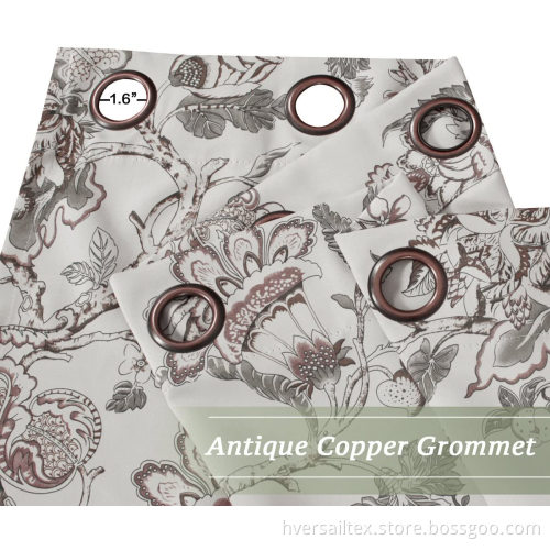 Room Darkening Grommet Curtain Drapes Floral Pattern